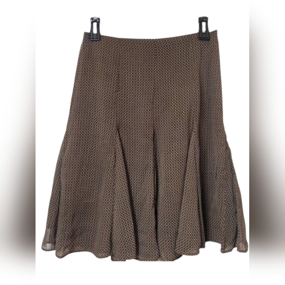 Women's Knee Length Skirt Size 8 Brown Lined George by Mark Eisen
